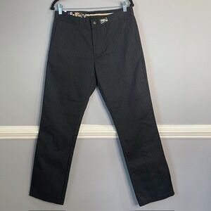 Volcom Slim Fit Pinstripe Chino Pants Men's 32 Black Skate Streetwear Modern